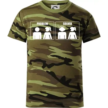 Problém - Music - Dětské maskáčové triko - 134 cm/8 let ( Zelený maskáč )