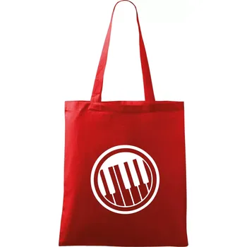 Nákupní taška Piano kruh - Taška bavlněná - 42 x 38 cm ( Červená )