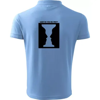 Pánská košile What do you see first? Pohár - Obličeje - Polokošile pánská Pique Polo 203 - 4XL ( Pyžamově světlá modrá )