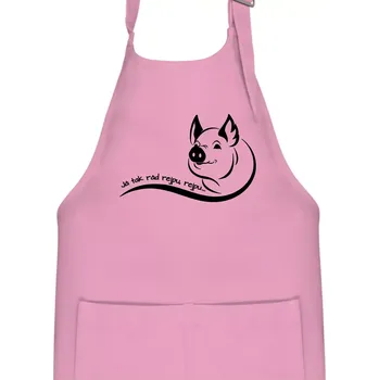 Kuchyňská zástěra Prasátko - Já tak rád rejpu, rejpu - Dětská zástěra na vaření - Univerzální velikost ( Růžová )