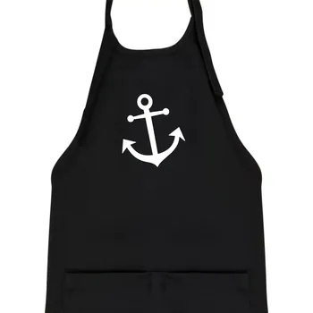 Kuchyňská zástěra Kotva - Dětská zástěra na vaření - Univerzální velikost ( Černá )