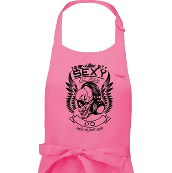 Kuchyňská zástěra Nesnáším být sexy ale jsem - DJ - Pánská zástěra na vaření - Univerzální velikost ( Růžová )