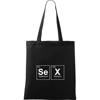 Nákupní taška SEX- periodická tabulka - Taška bavlněná - 42 x 38 cm ( Černá )