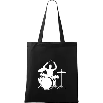 Nákupní taška Bicí bubeník - Taška bavlněná - 42 x 38 cm ( Černá )