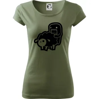 Dámské tričko Sticker ovce - Dámské triko Pure - XS ( Khaki )
