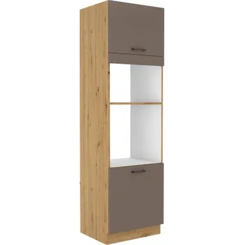 Stolarz-Lempert Kuchyňská skříňka Bolonia - 60 DPM-210 2F sloupek se zabudovanou troubou a mikrovlnkou, dvířka