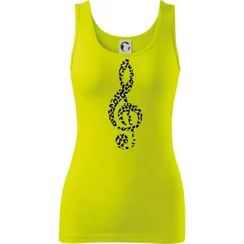 Dámské oblečení Houslový klíč z not - Dámské tílko - XS ( Limetková )