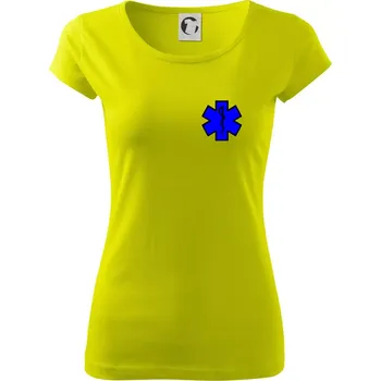 Dámské tričko Hvězda samostatná - záchranář / rescue - Dámské triko Pure - S ( Limetková )