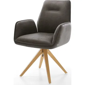 Jídelní židle DELIFE Jídelní židle Zoa-Flex mikrovlákno antracit vintage dřevěná podnož hranatá přírodní taštičkové pružiny