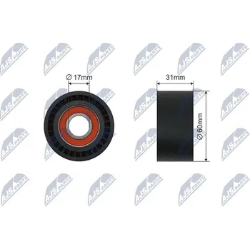 Napínací kladka, žebrovaný klínový řemen NTY RNK-RE-040