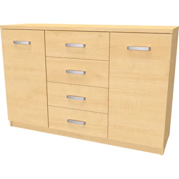 Komoda NÁBYTEK MIKULÍK s.r.o. JONY 3 - komoda se zásuvkami a dvířky, 130x86cm Dekor: olše Šířka: 130cm, Dekor: javor