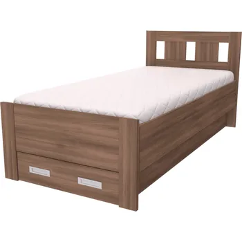 Postel NÁBYTEK MIKULÍK s.r.o. BENO - postel 80x200cm / 90x200cm Dekor: olše, Šířka pro matraci: 80cm, Varianta: Síla bočnice 18mm Dekor: akácie skořice