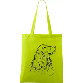 Anglický kokršpaněl černá kresba - Taška bavlněná - 42 x 38 cm ( Limetková )