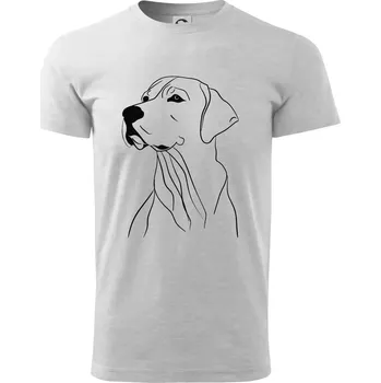 Pánské tričko Labrador černá kresba - Triko extra velké (5-8XL) - 7XL ( Světlešedý Melír )