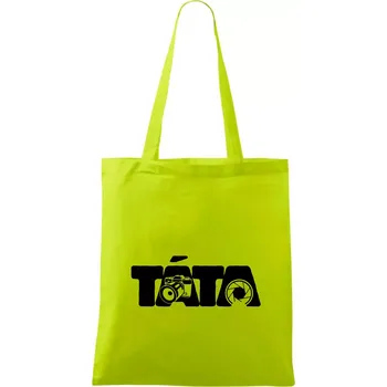 Táta nápis - fotograf - Taška bavlněná - 42 x 38 cm ( Limetková )