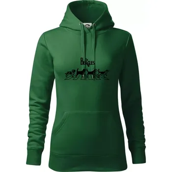 Dámská mikina The Beagles - Mikina dámská Cape s kapucí - L ( Lahvově zelená )