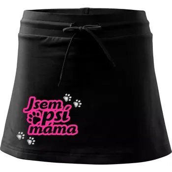 Dámská sukně Jsem psí máma - Sportovní sukně - two in one - M ( Černá )