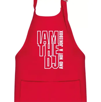 Kuchyňská zástěra Iam the dj and not a jukebox na výšku - Dětská zástěra na vaření - Univerzální velikost ( Červená )