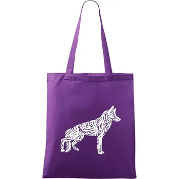 Německý ovčák - tattoo - Taška bavlněná - 42 x 38 cm ( Fialová )