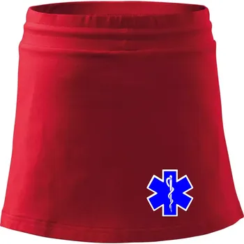 Dámská sukně Hvězda samostatná - záchranář / rescue - Sportovní sukně - two in one - L ( Červená )