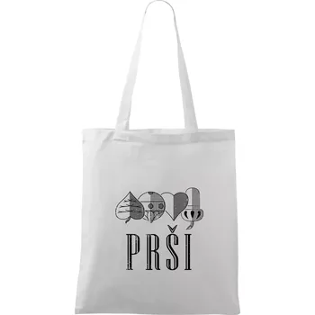 Prší - nápis - Taška bavlněná - 42 x 38 cm ( Bílá )