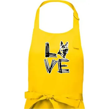 Kuchyňská zástěra Německý ovčák love - Dámská zástěra na vaření - Univerzální velikost ( Žlutá )