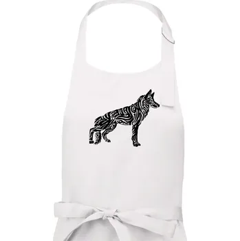 Kuchyňská zástěra Německý ovčák - tattoo - Pánská zástěra na vaření - Univerzální velikost ( Bílá )