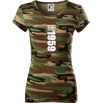 Dámské tričko Limited edition 1959 pruh - Dámské maskáčové triko - L ( Hnědý maskáč )