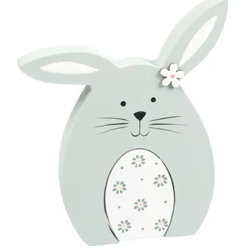 Velikonoční dekorace UNIPAP dekorace dřevo zajíc 13,5x11.8x2,1cm zelený 2221716 576587