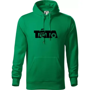 Pánská mikina Táta nápis - fotograf - Mikina pánská Cape s kapucí - 5XL ( Středně zelená )