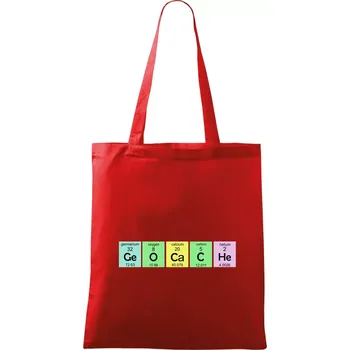 Nákupní taška Geocache - periodická tabulka - Taška bavlněná - 42 x 38 cm ( Červená )