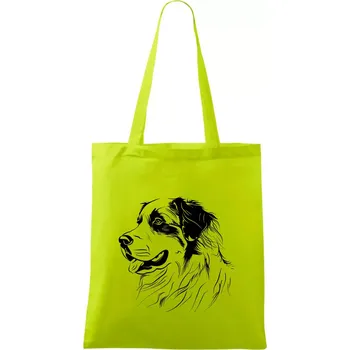 Bernský salašnický pes černá kresba - Taška bavlněná - 42 x 38 cm ( Limetková )