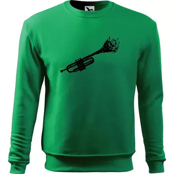 Trubka noty - Mikina Essential dětská - 146 cm/10 let ( Středně zelená )