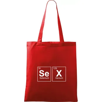 Nákupní taška SEX- periodická tabulka - Taška bavlněná - 42 x 38 cm ( Červená )