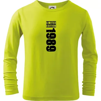 Dětská móda Limited edition 1989 pruh - Triko dětské Long Sleeve - 104-110cm / 3-4 roky ( Limetková )
