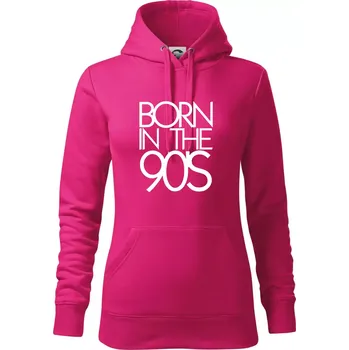 Dámská mikina Born In The 90's - Mikina dámská Cape s kapucí - XS ( Purpurová )