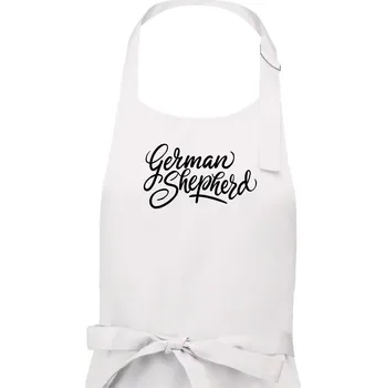 Kuchyňská zástěra German shepherd - nápis okrasny - nápis okrasný - Pánská zástěra na vaření - Univerzální velikost ( Bílá )