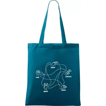 Kámen nůžky papír Spock - Taška bavlněná - 42 x 38 cm ( Petrolejová )