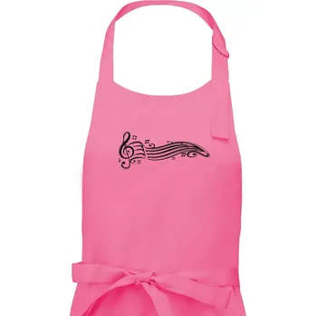 Kuchyňská zástěra Noty vlna - Dámská zástěra na vaření - Univerzální velikost ( Růžová )