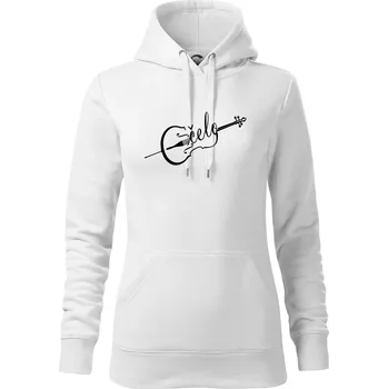 Dámská mikina Čelo nápis - Mikina dámská Cape s kapucí - XS ( Bílá )