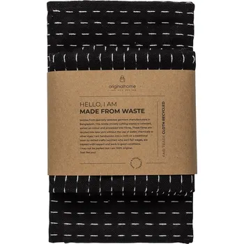 Utěrka Original home balící bavlněné utěrky 2ks černé s bílým prošíváním, rozměry: 55x60 cm a 75x80 cm