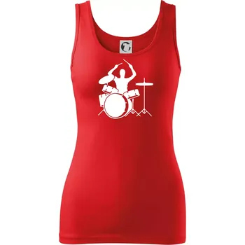 Dámské tričko Bicí bubeník - Dámské tílko - XS ( Červená )