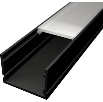 LED lišta Nástěnný profil lišta pro LED pásky N2 černý - profil lišta bez difuzoru 1m - LED Solution - LP107B-1M - LP107B-1M