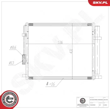 Ventilátor topení a klimatizace Kondenzátor klimatizace ESEN SKV 86SKV448