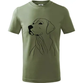 Labrador černá kresba - Tričko dětské bavlněné - 158 cm/12 let ( Khaki )