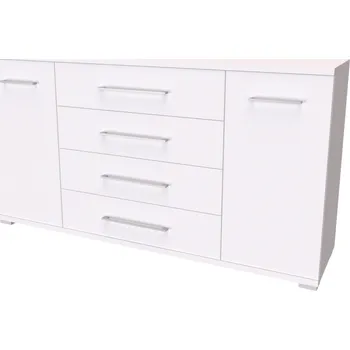 Komoda NÁBYTEK MIKULÍK s.r.o. AIDA L - komoda se skříňkami a zásuvkami, 160x86cm Dekor: olše Šířka: 160cm, Dekor: bílá struktura