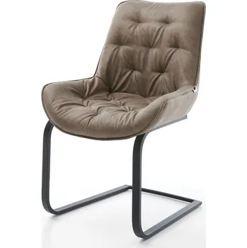 Jídelní židle DELIFE Jídelní židle Taimi-Flex mikrovlákno taupe vintage plochá jídelní židle černá