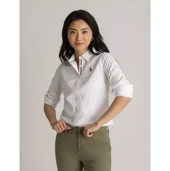 Dámské tričko U.S.Polo Assn. dámská košile s dlouhým rukávem bílá XL