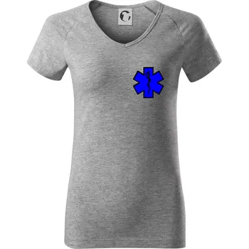 Dámské tričko Hvězda samostatná - záchranář / rescue - Tričko dámské Dream - S ( Tmavě šedý melír )