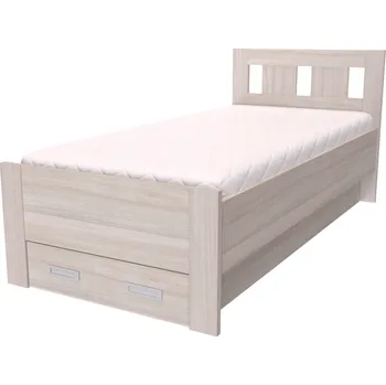 Postel NÁBYTEK MIKULÍK s.r.o. BENO - postel 80x200cm / 90x200cm Dekor: olše, Šířka pro matraci: 80cm, Varianta: Síla bočnice 18mm Dekor: jasan šedý